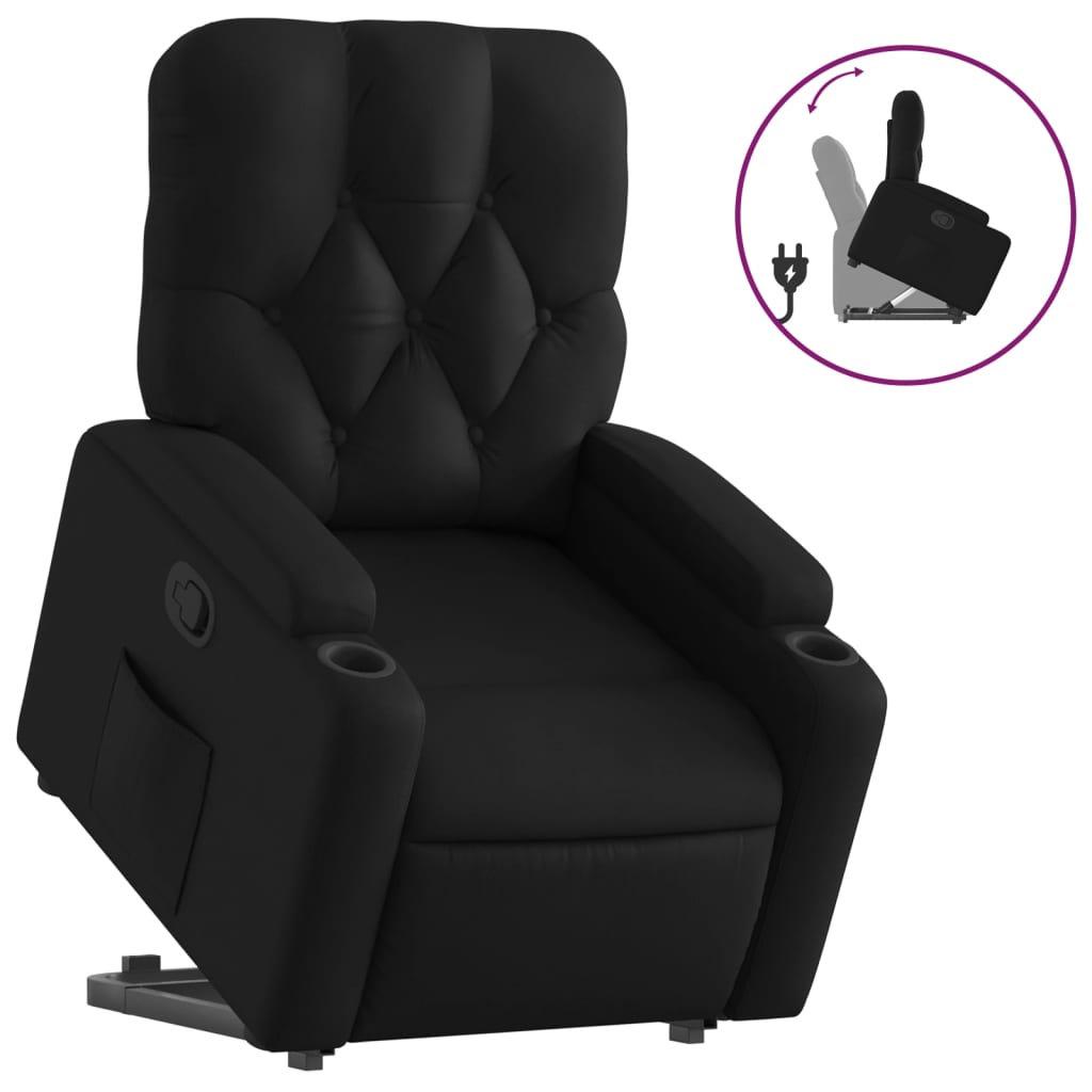 vidaXL Fauteuil inclinable Noir Similicuir