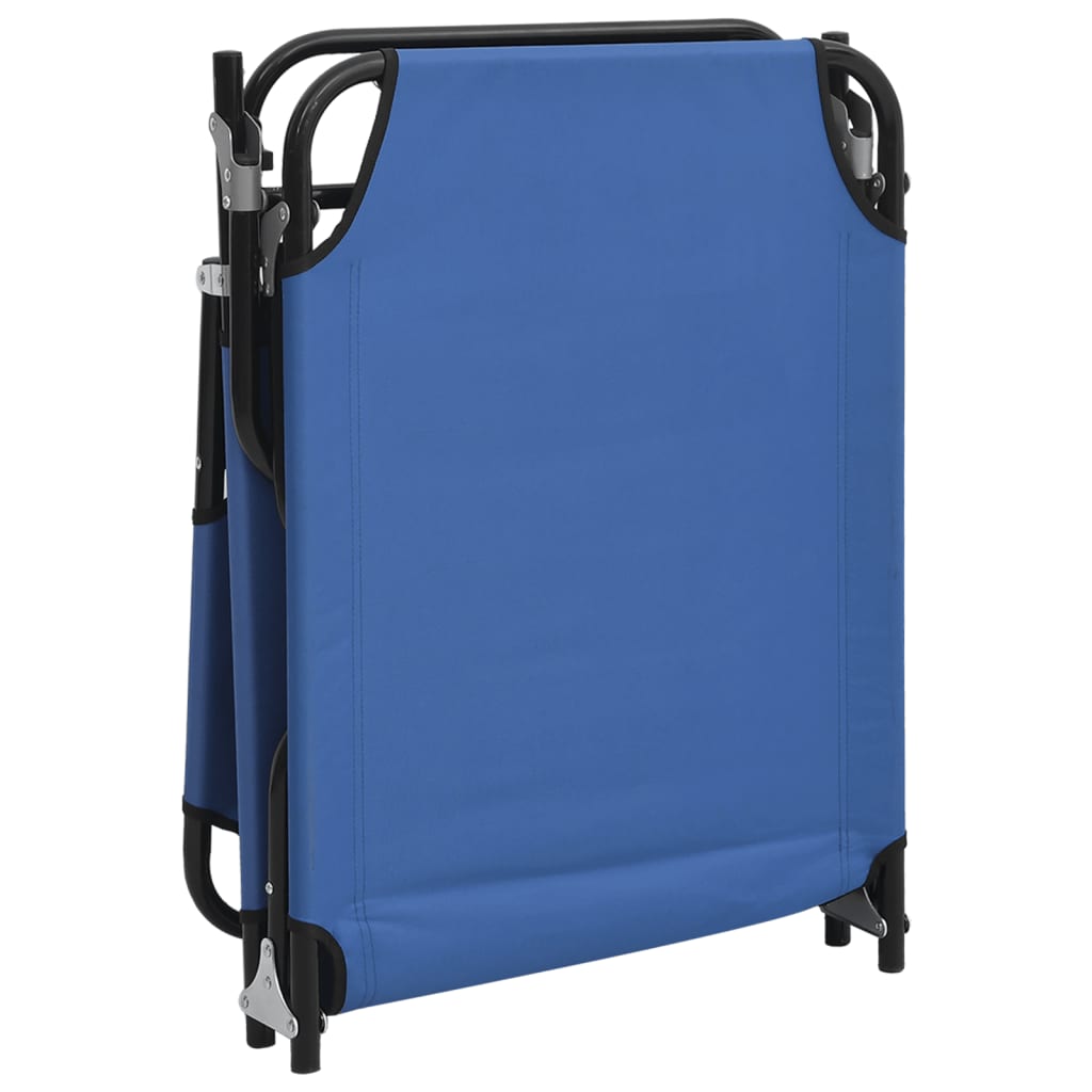 vidaXL Chaise longue pliante bleu tissu oxford acier enduit de poudre