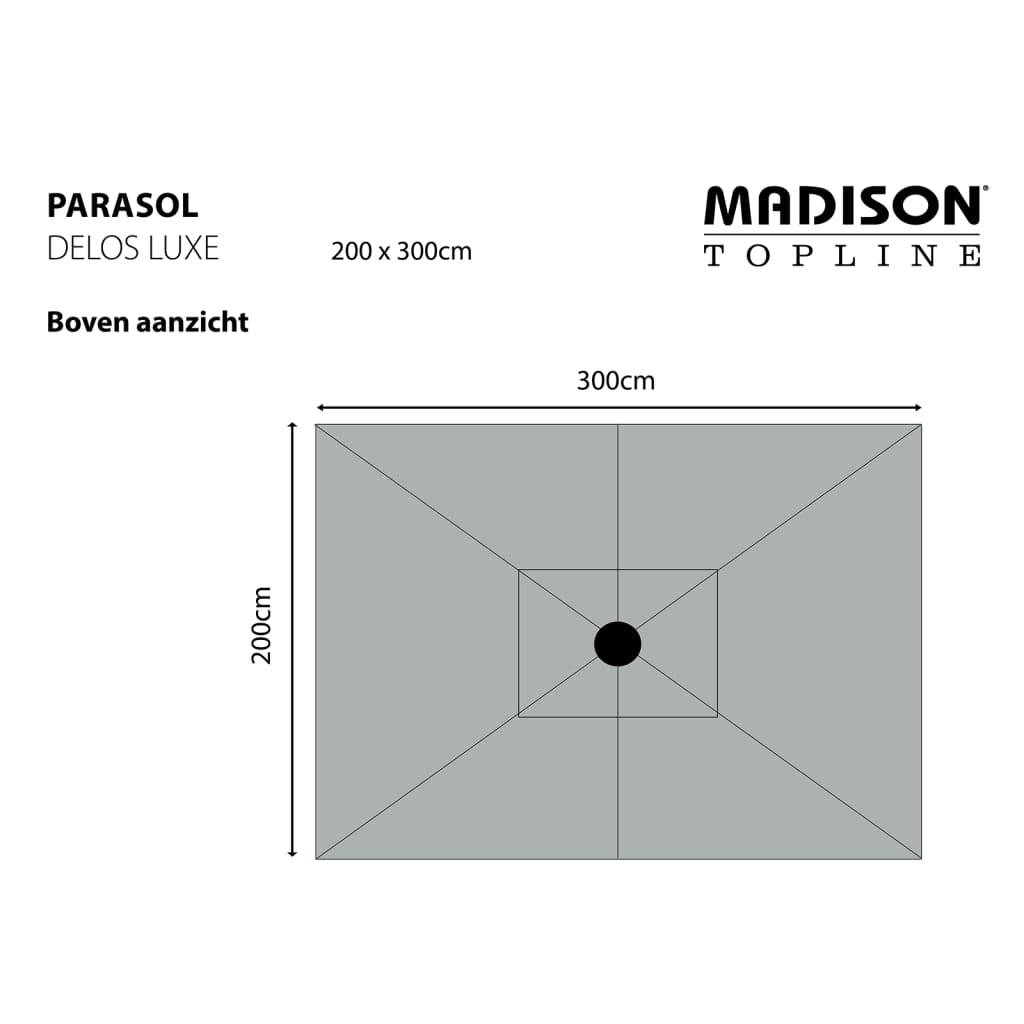 Madison Parasol Delos Luxe 300 x 200 cm Écru PAC5P016