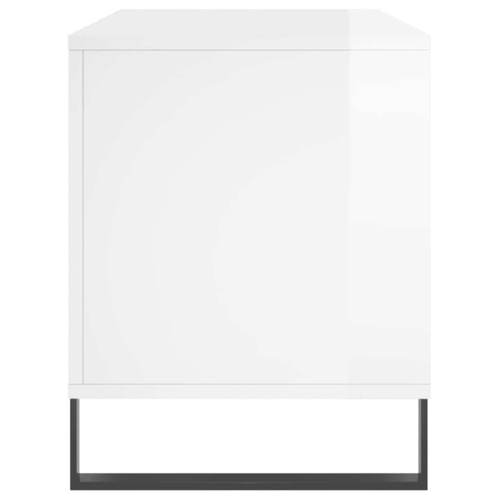 vidaXL Armoire à disques blanc brillant 100x38x48 cm bois d'ingénierie