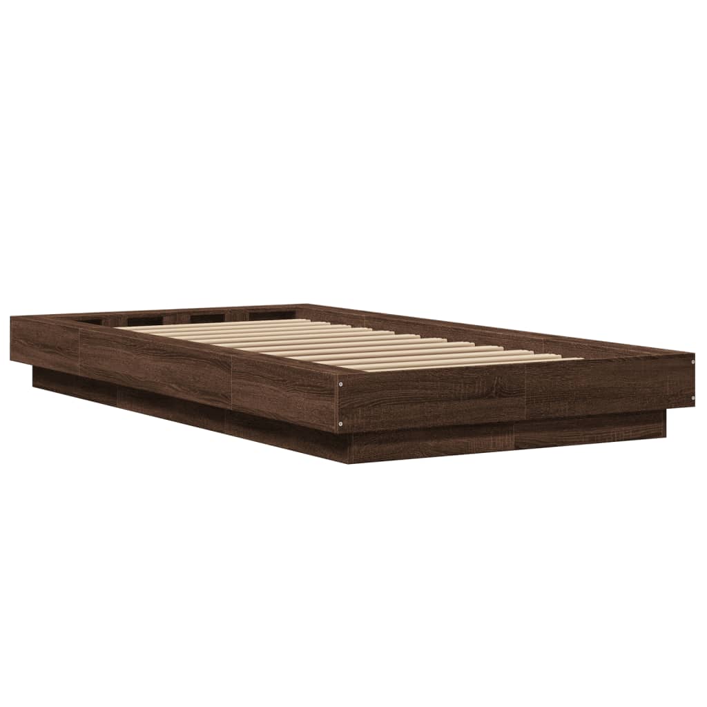 vidaXL Cadre de lit sans matelas chêne marron 75x190 cm