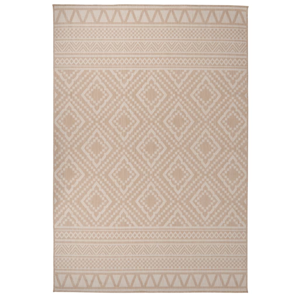 vidaXL Tapis à tissage plat d'extérieur 160x230 cm Rayures brunes