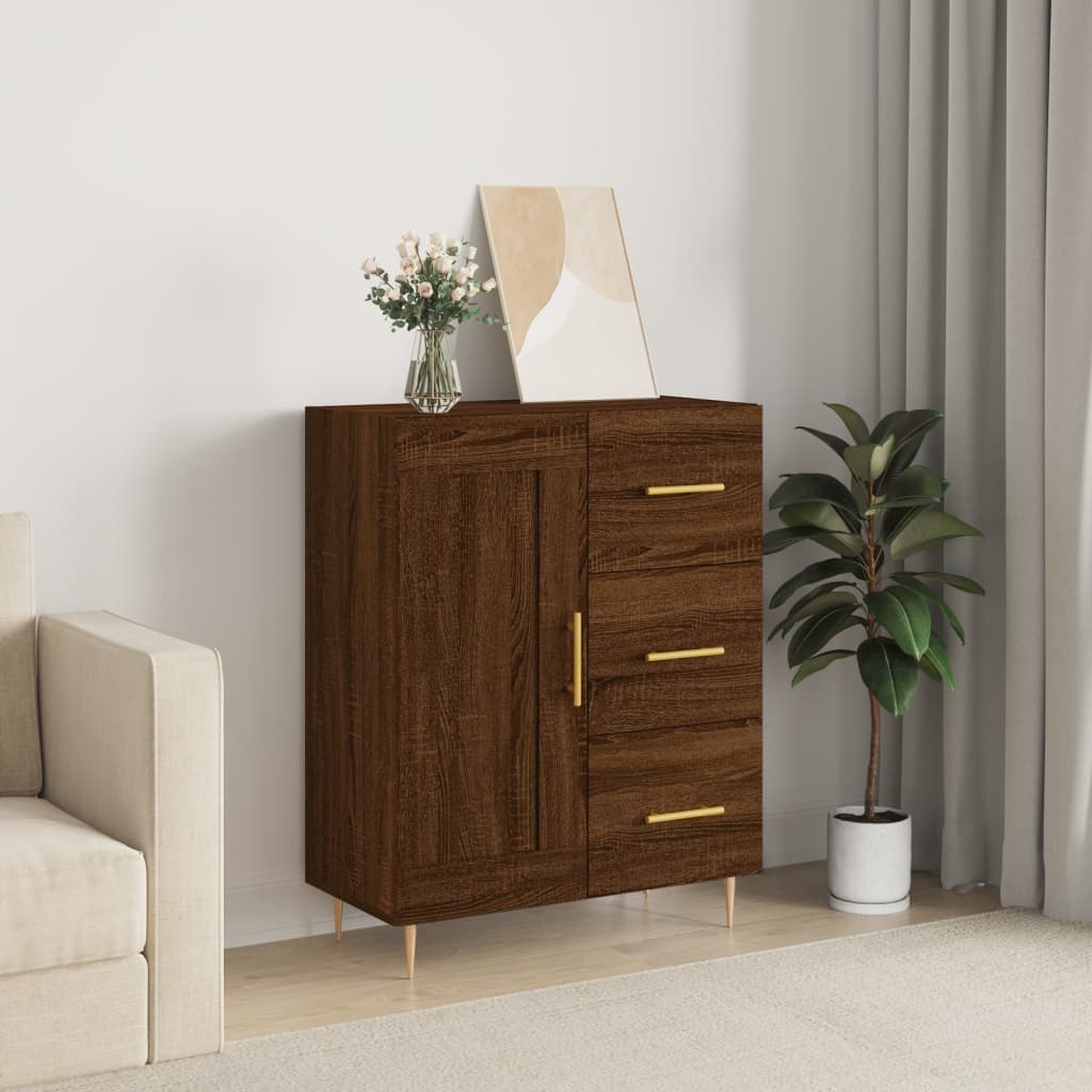 vidaXL Buffet chêne marron 69,5x34x90 cm bois d'ingénierie