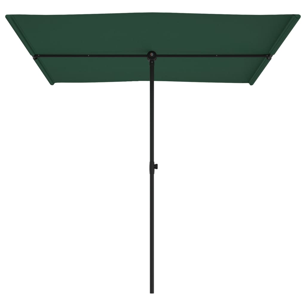 vidaXL Parasol de jardin avec mât en aluminium 2x1,5 m Vert