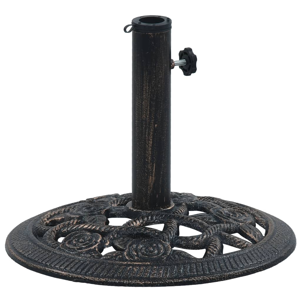 vidaXL Socle de parasol Noir et bronze 9 kg 40 cm Fonte