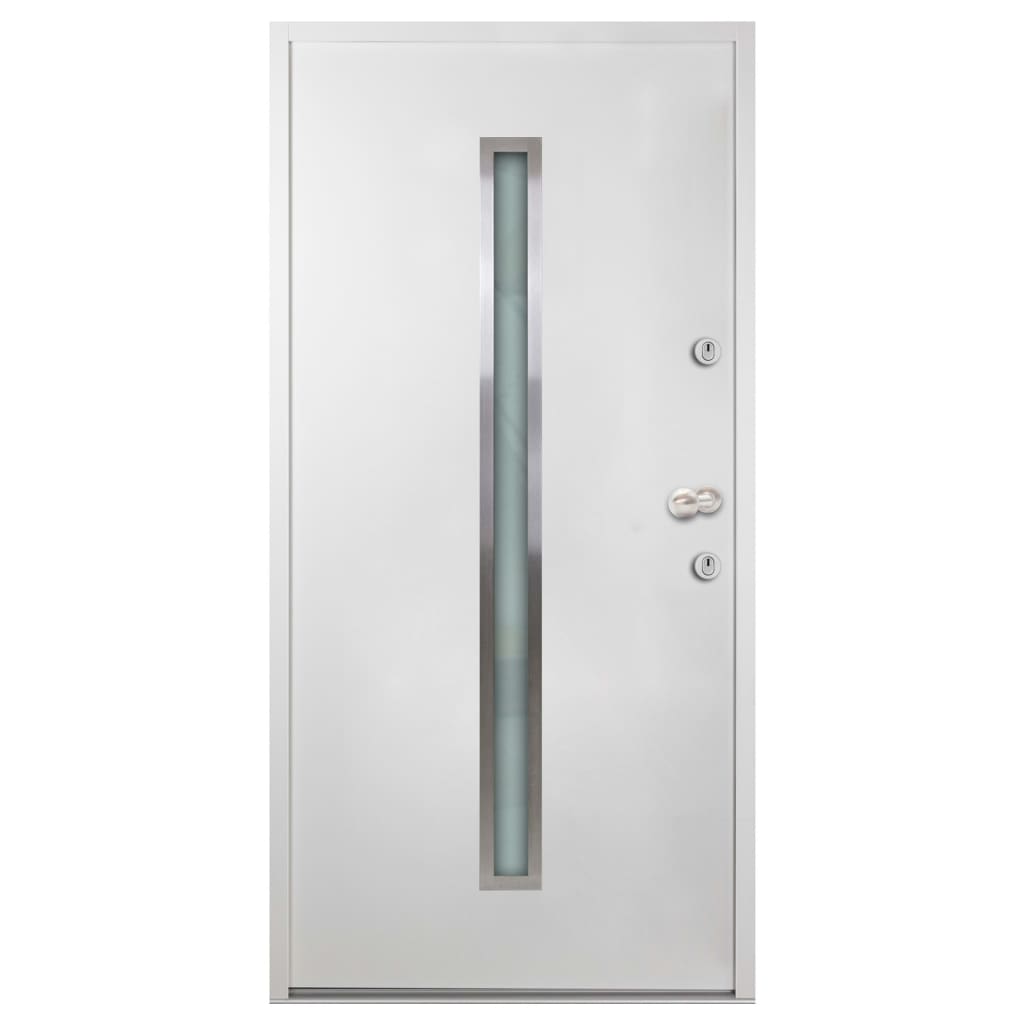 vidaXL Porte d'entrée Aluminium Blanc 90x200 cm