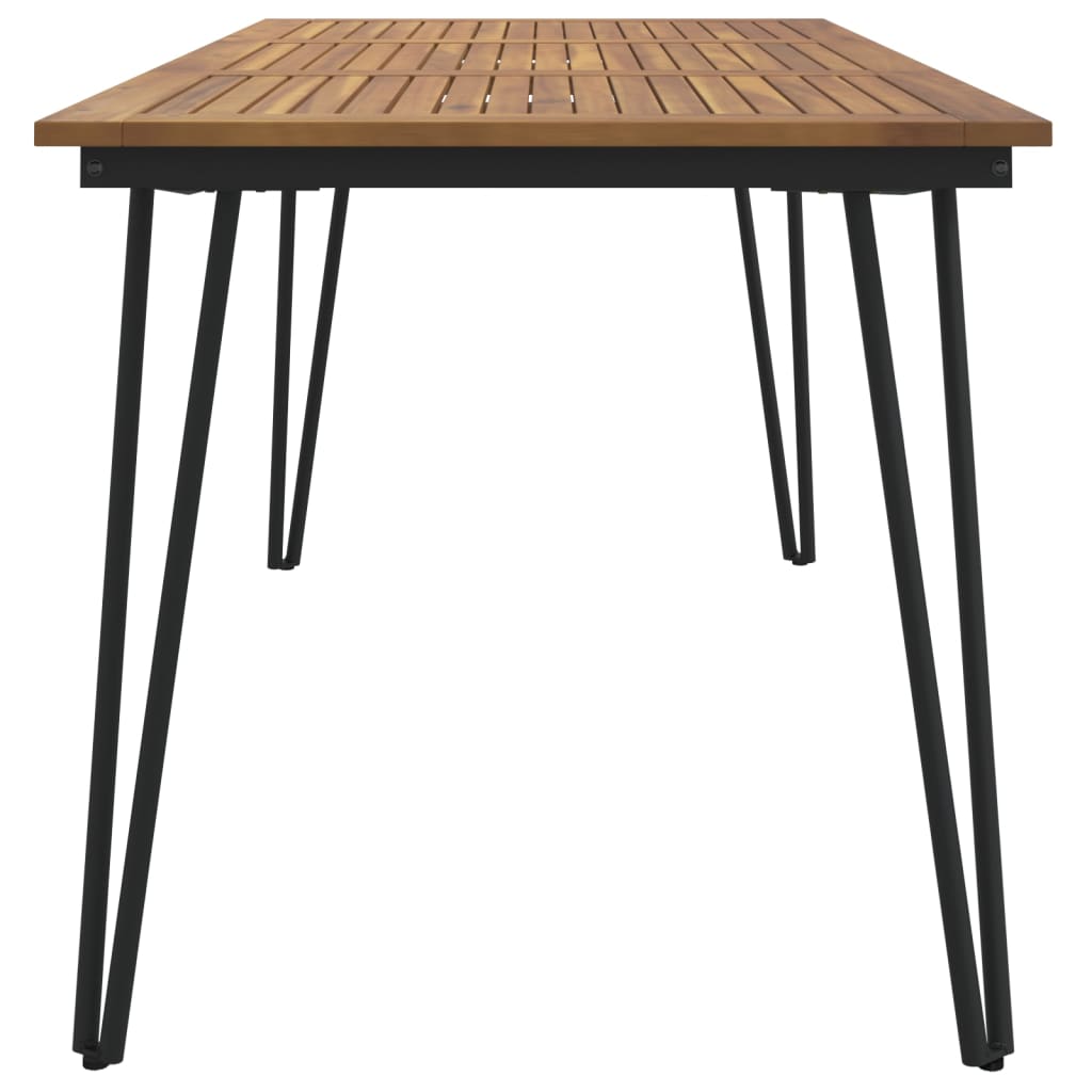 vidaXL Table de jardin avec pieds épingle à cheveux 160x80x75 acacia