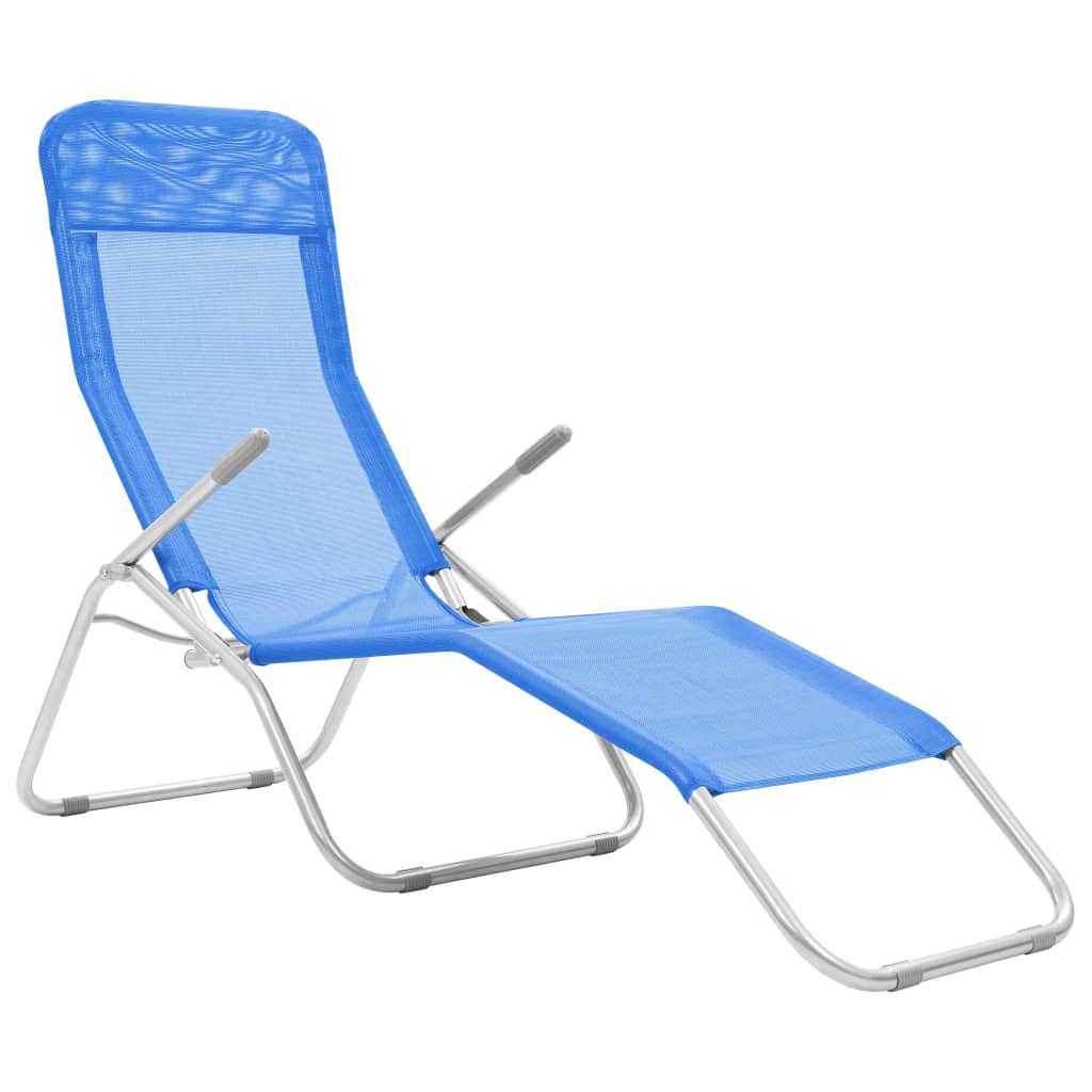 vidaXL Chaises longues pliables lot de 2 Textilène Bleu