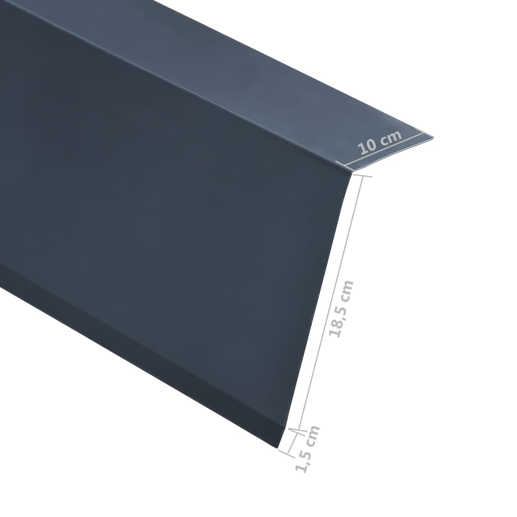 vidaXL Tôles de bord de toit en L 5 pcs Aluminium Anthracite 170 cm