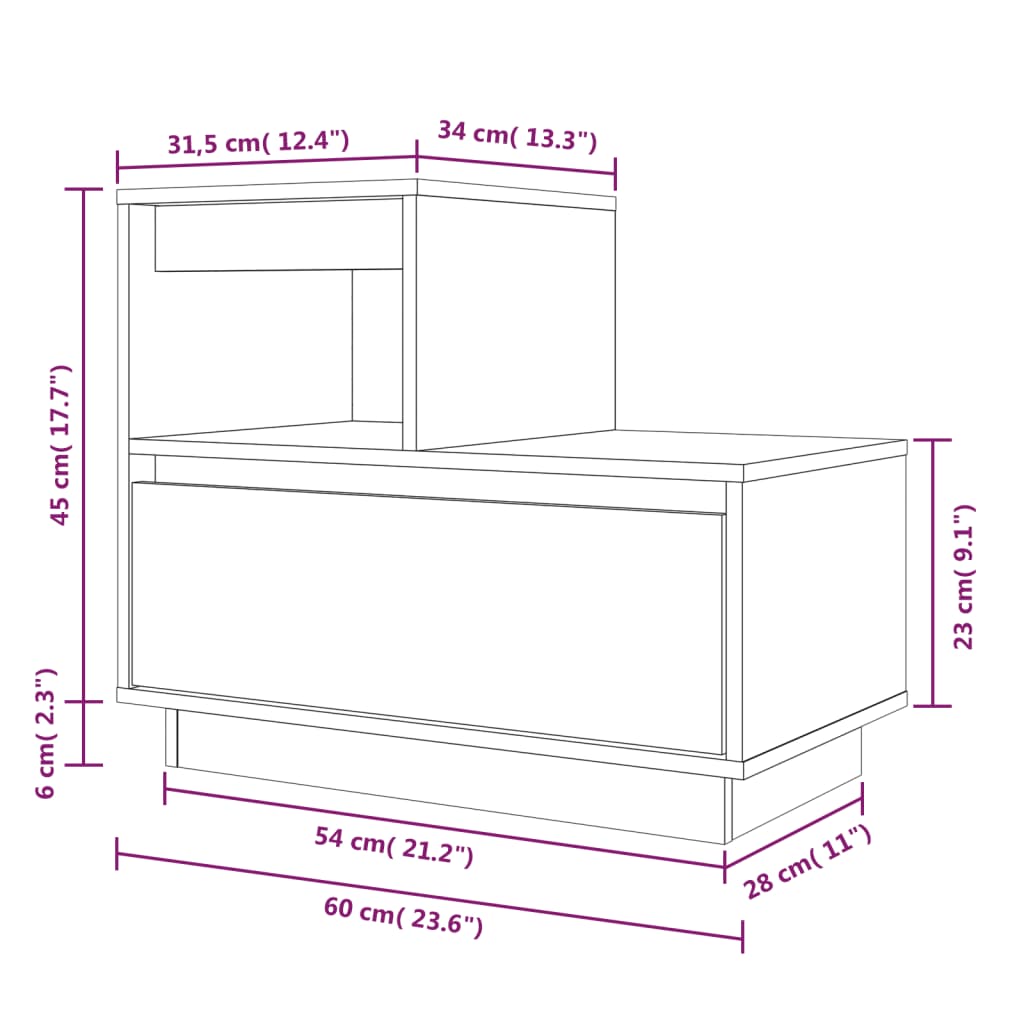 vidaXL Tables de chevet 2 pcs Gris 60x34x51 cm Bois de pin solide