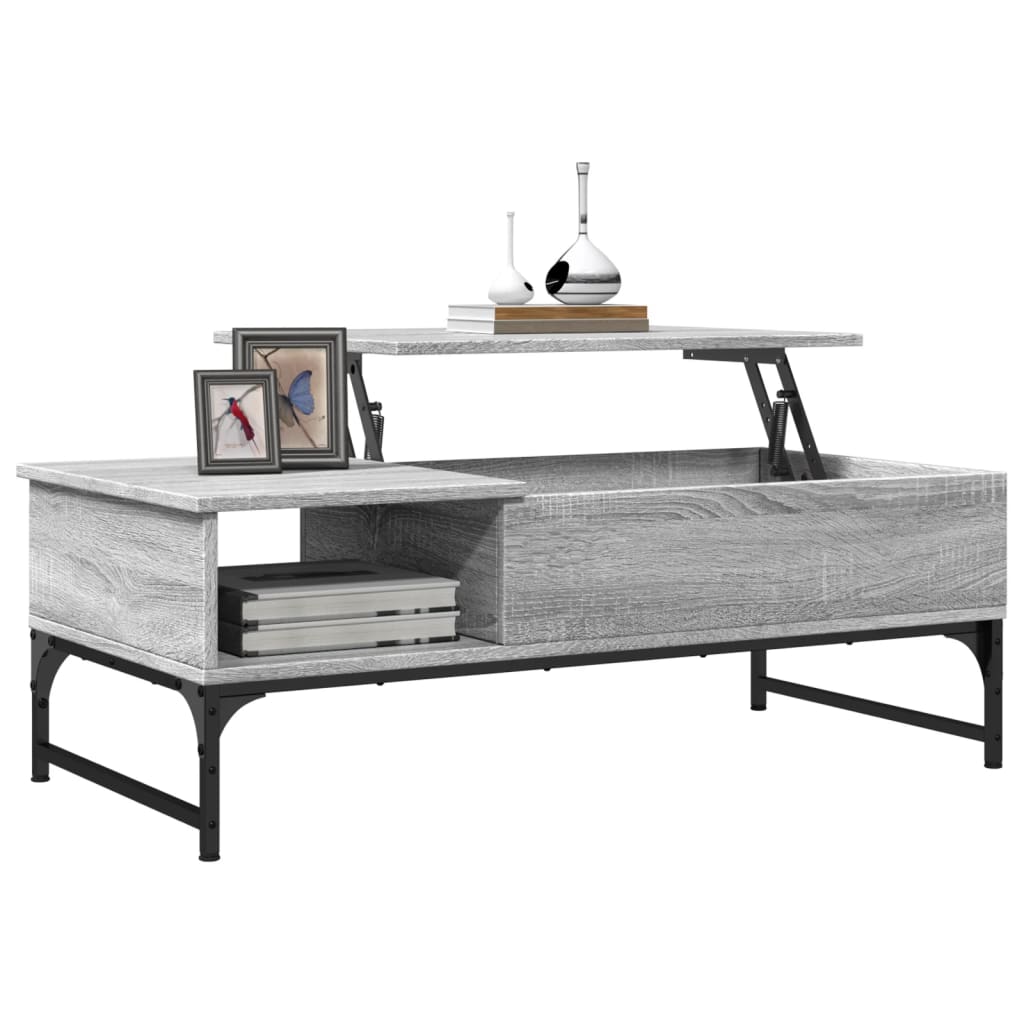 vidaXL Table basse sonoma gris 100x50x35 cm bois d'ingénierie et métal