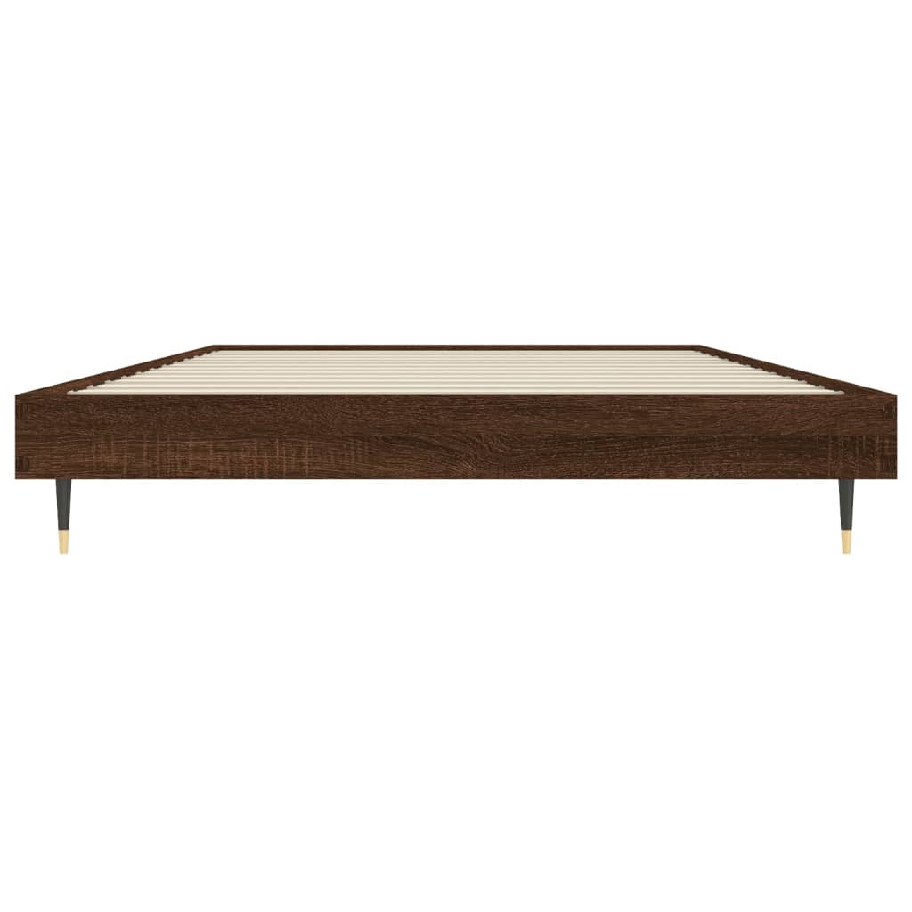 vidaXL Cadre de lit chêne marron 90x200 cm bois d'ingénierie