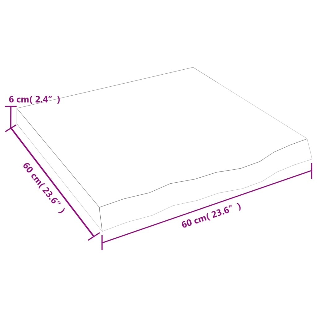 vidaXL Dessus de table marron clair bois chêne massif traité