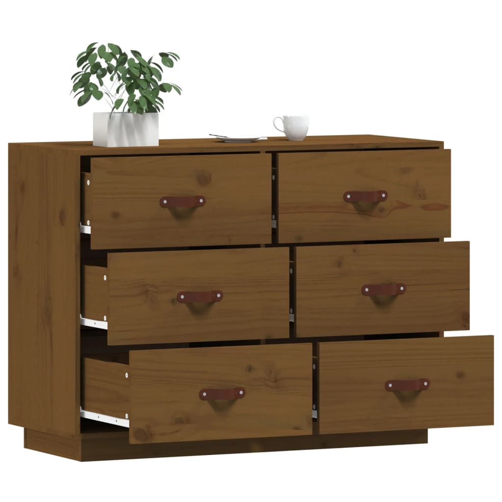 vidaXL Buffet Marron miel 100x40x75 cm Bois massif de pin