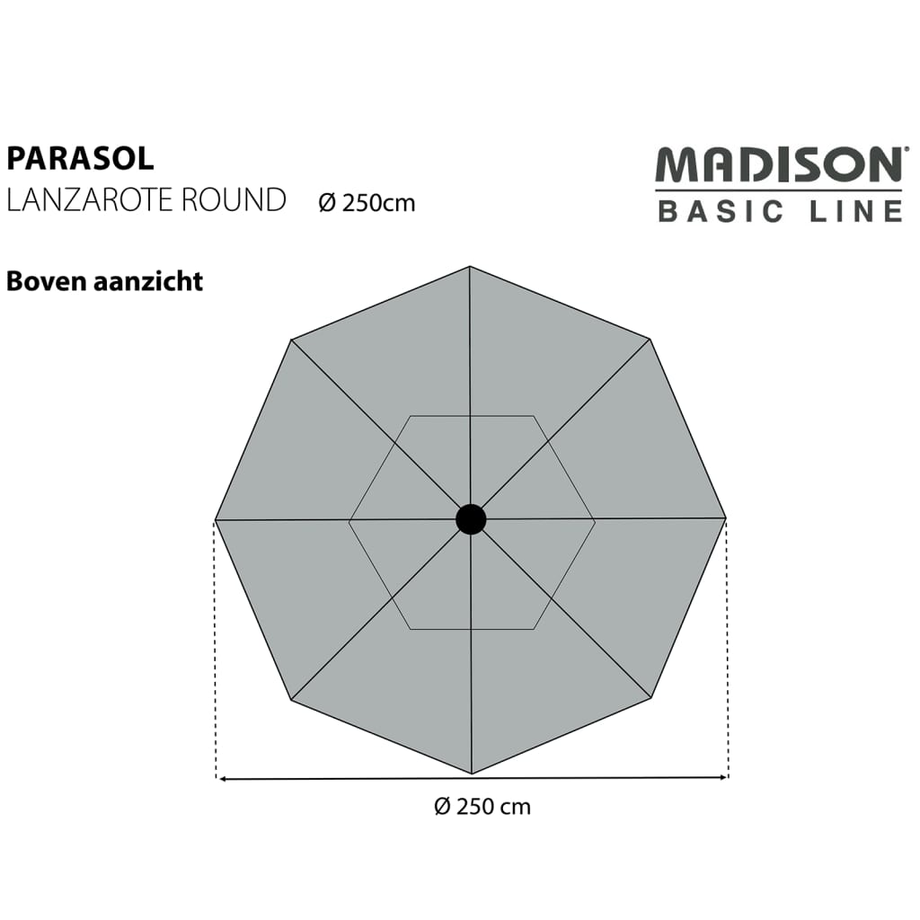 Madison Parasol Lanzarote 250 cm Rond Aqua
