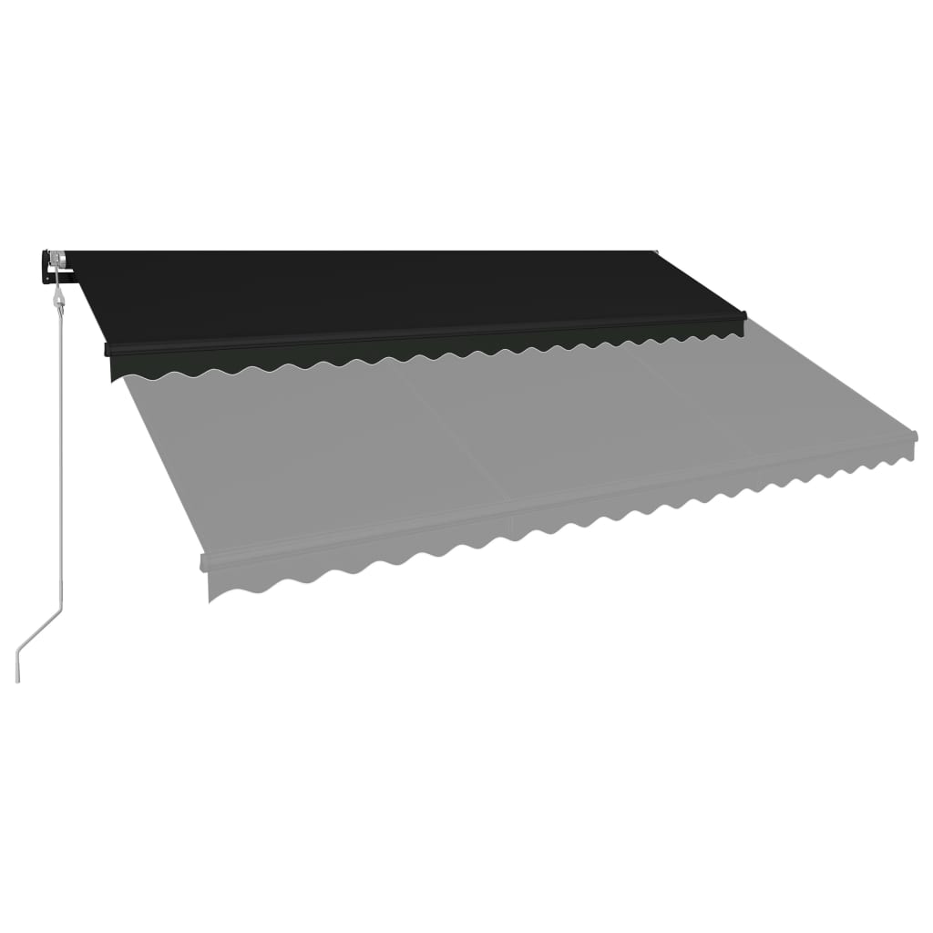 vidaXL Auvent rétractable capteur de vent et LED 500x300cm Anthracite