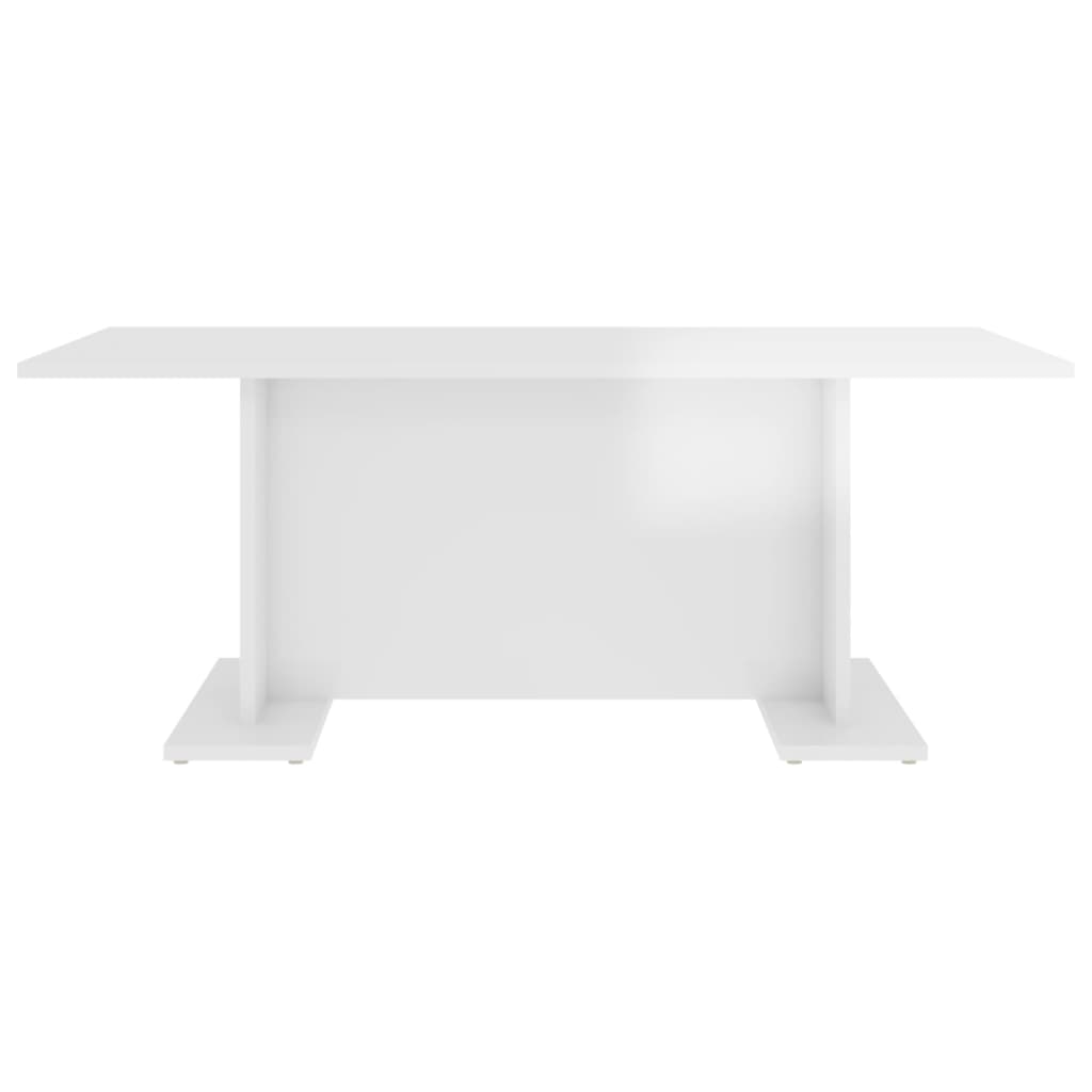 vidaXL Table basse blanc brillant 103,5x60x40 cm bois d'ingénierie