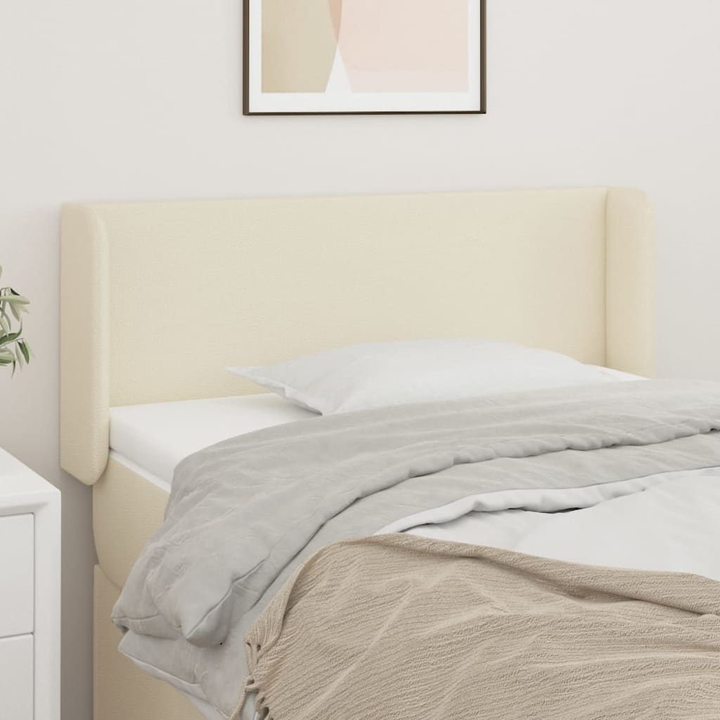 vidaXL Tête de lit avec oreilles Crème 93x16x78/88 cm Similicuir