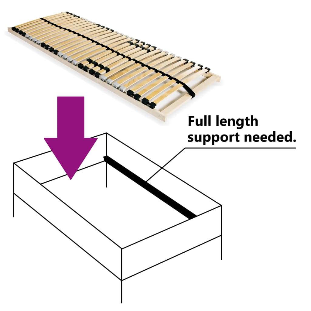 vidaXL Sommier à lattes sans matelas avec 28 lattes 7 zones 70x200 cm