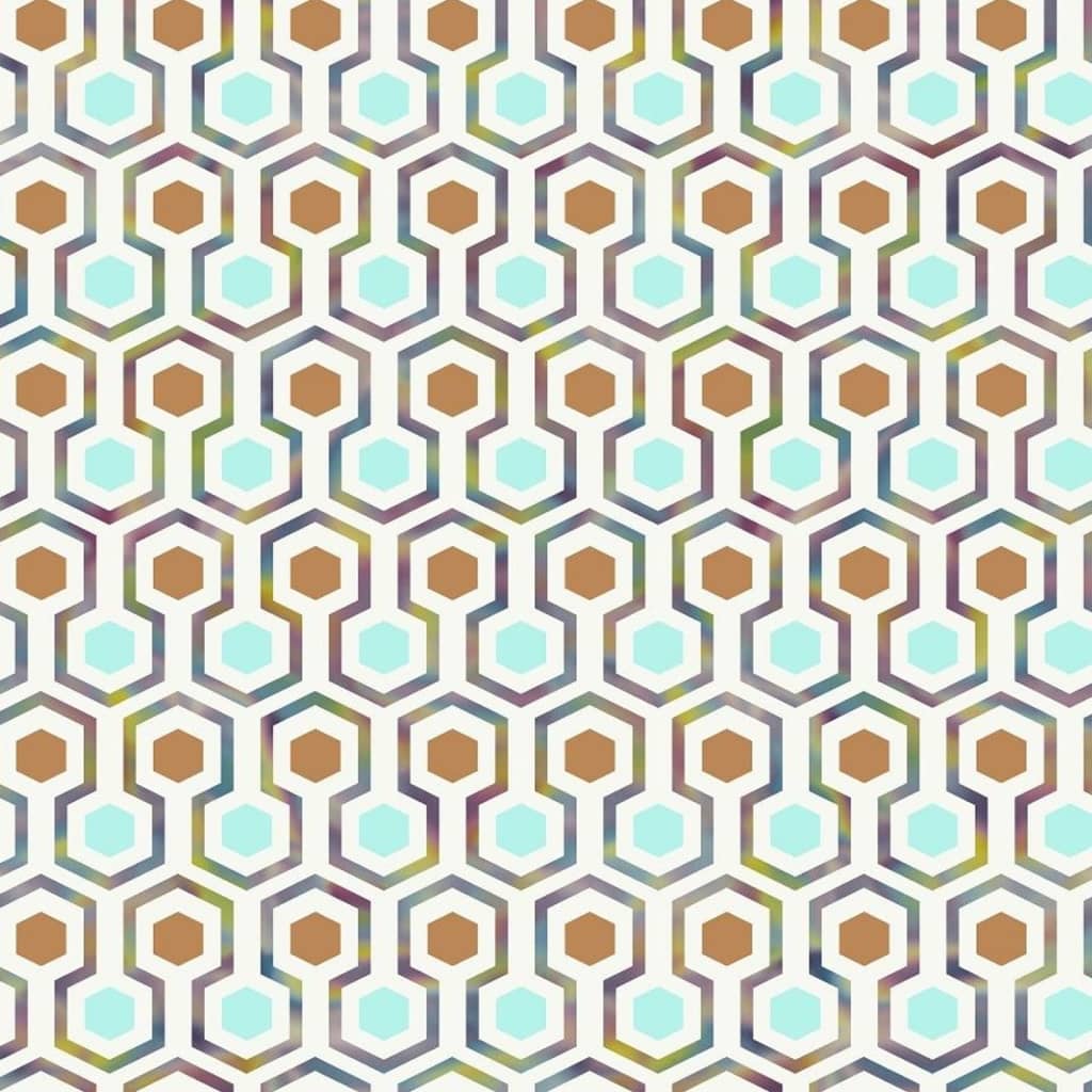 Noordwand Papier peint Good Vibes Hexagon Pattern Vert et orange