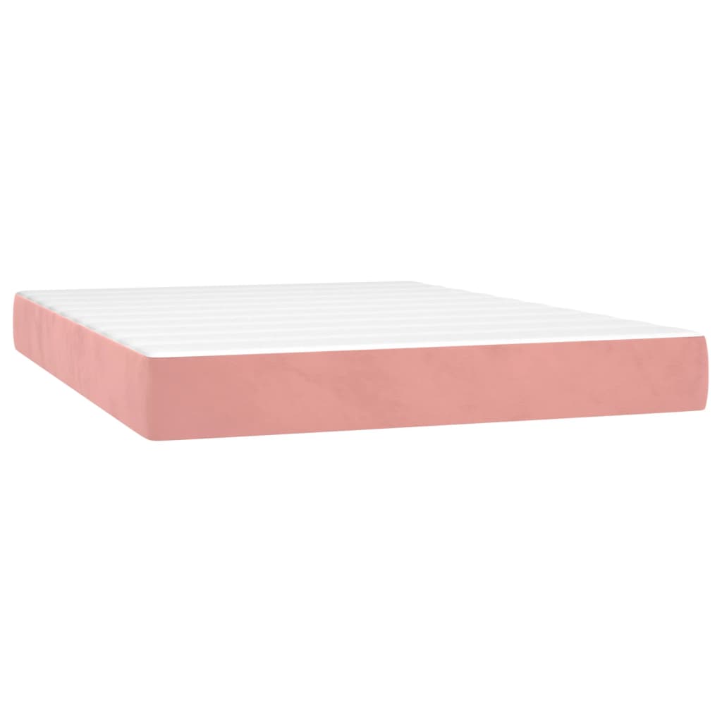 vidaXL Matelas de lit à ressorts ensachés Rose 140x190x20 cm Velours