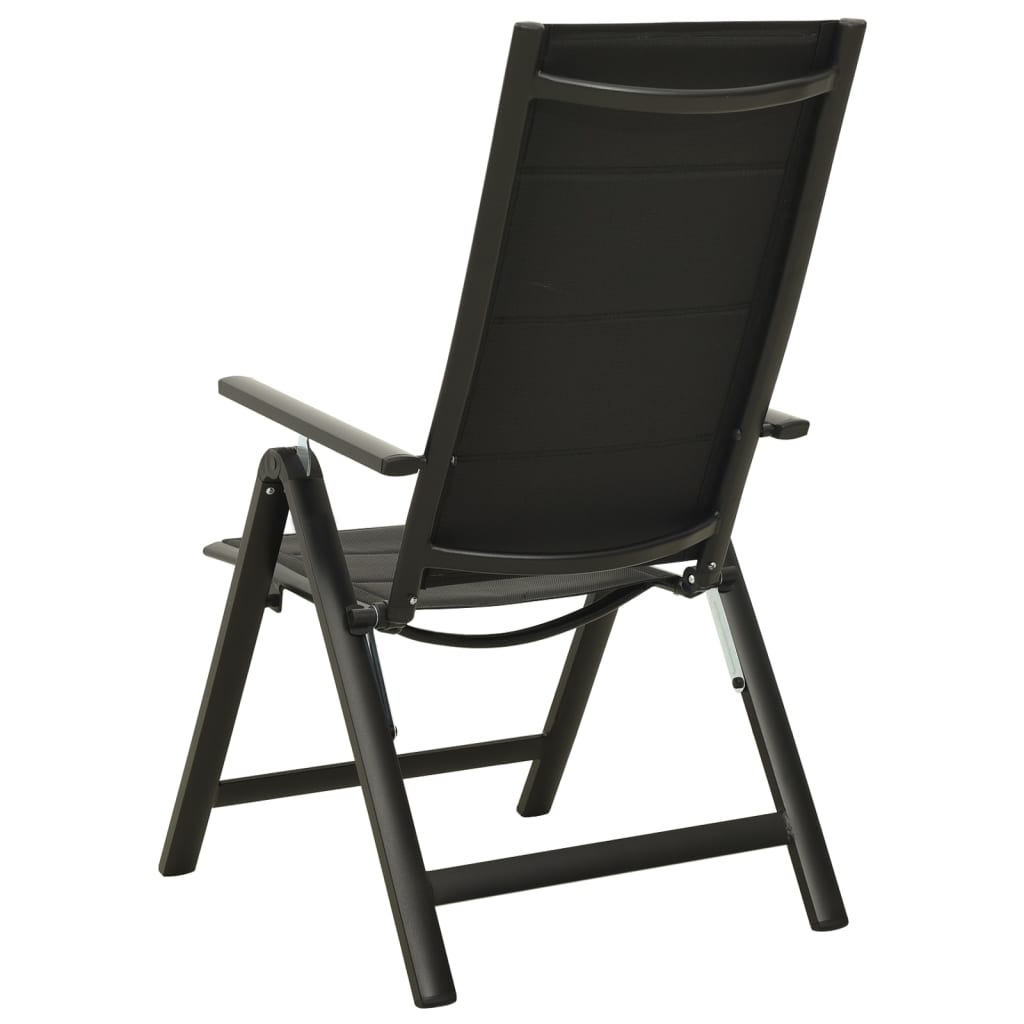 vidaXL Chaises pliables de jardin lot de 2 Textilène et aluminium Noir