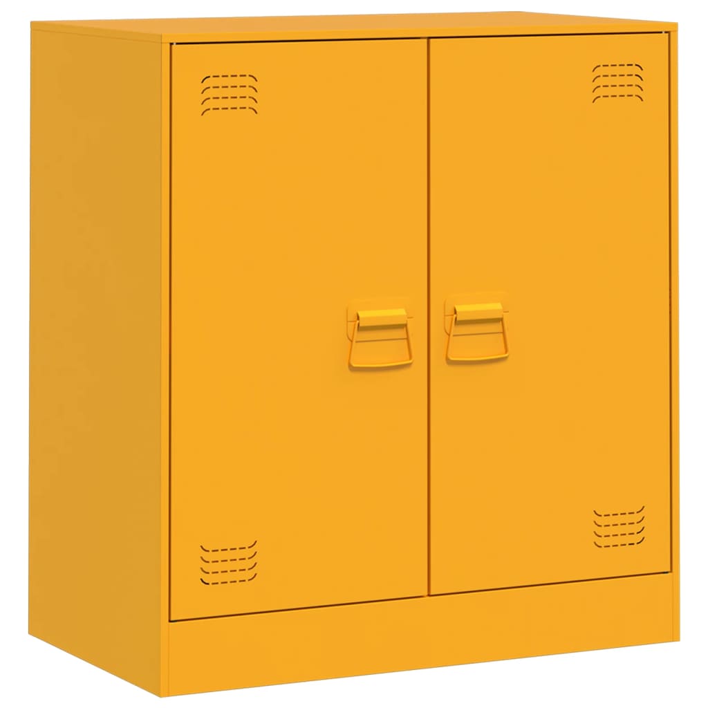 vidaXL Buffet jaune moutarde 67x39x73 cm acier