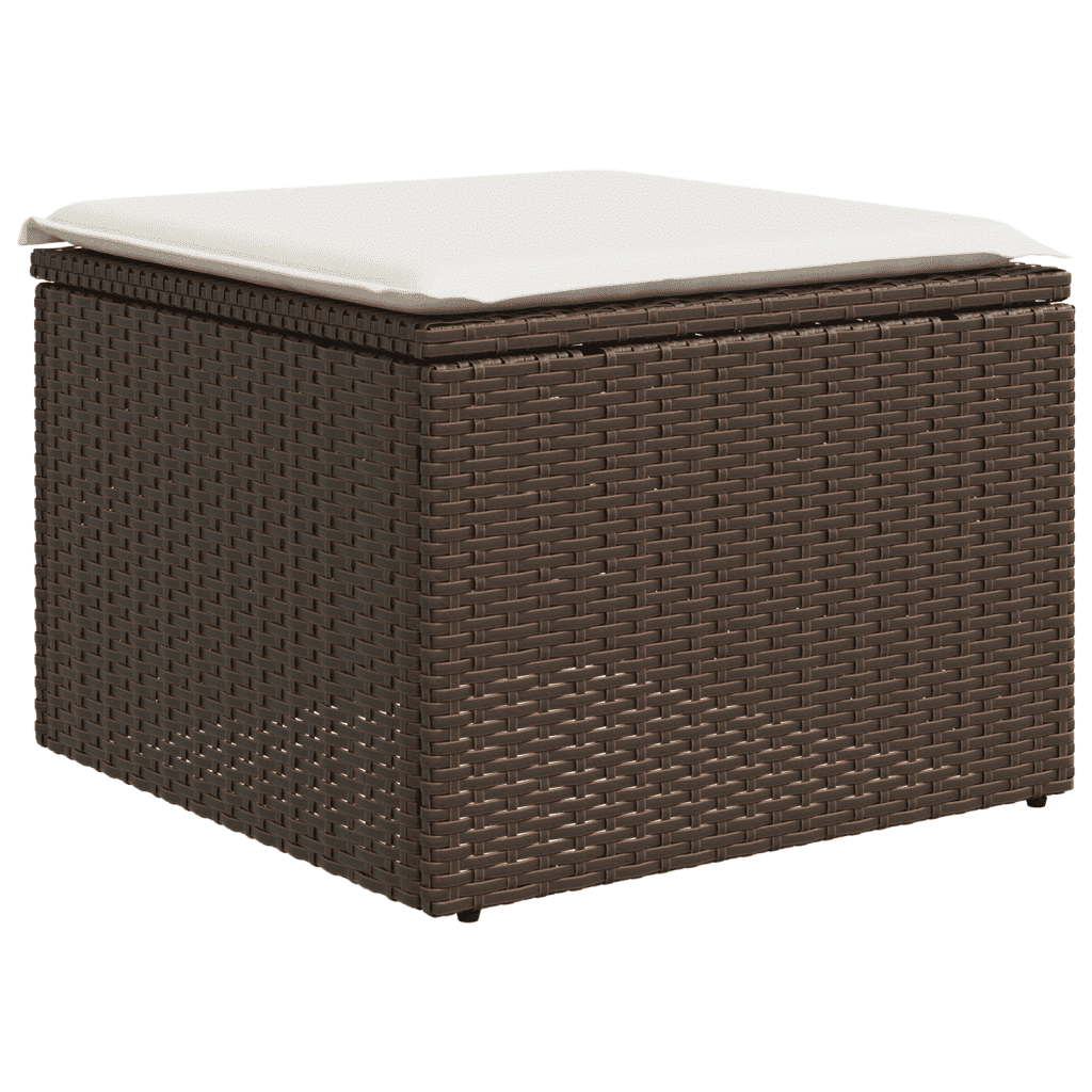 vidaXL Salon de jardin 8 pcs avec coussins marron résine tressée