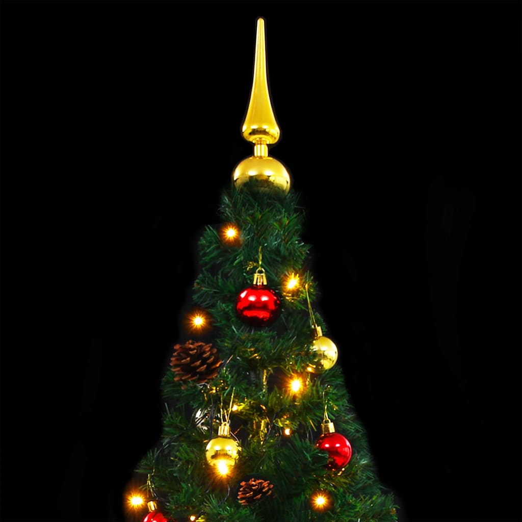 vidaXL Arbre de Noël artificiel pré-éclairé avec boules vert 150 cm