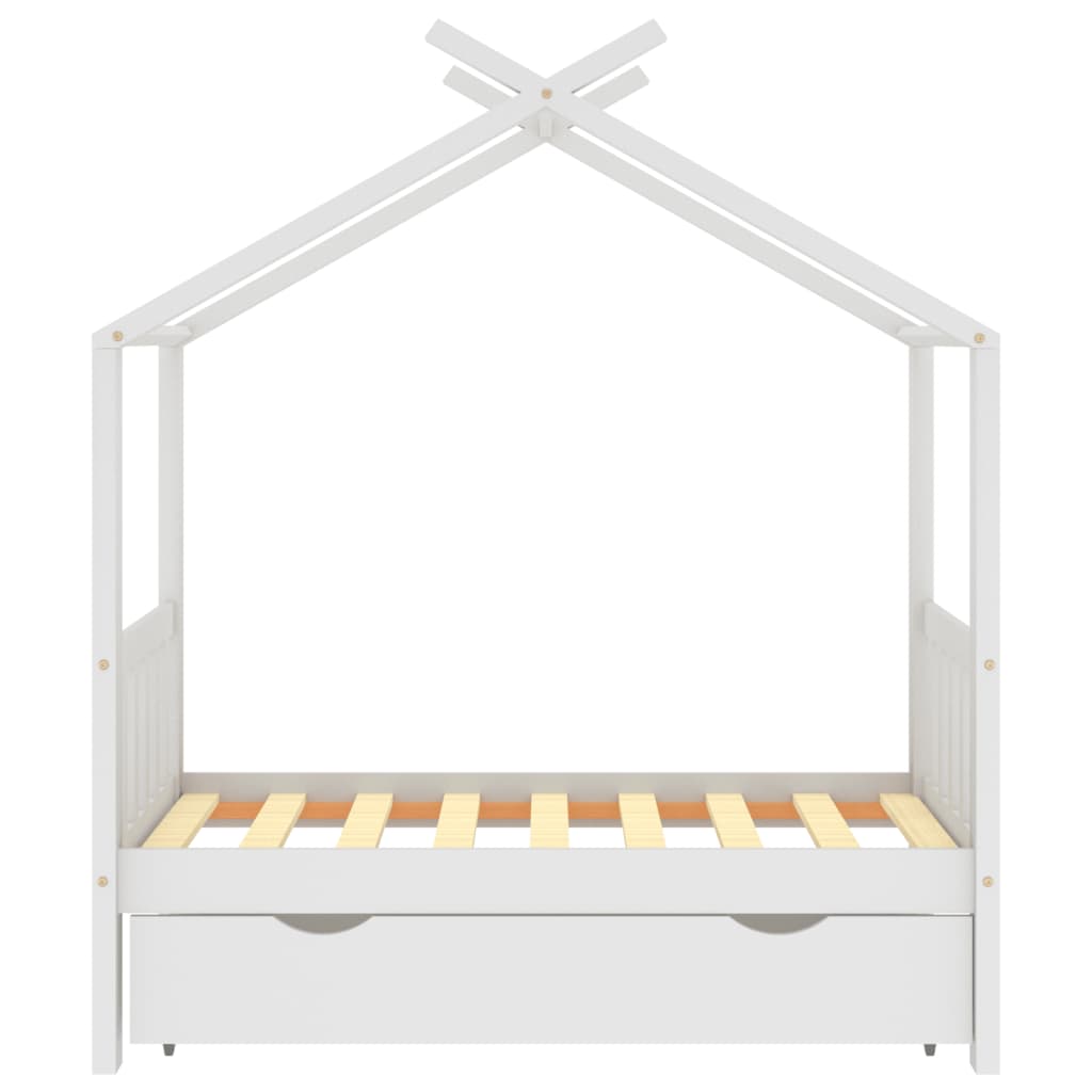 vidaXL Cadre de lit enfant avec tiroir blanc pin massif 70x140 cm