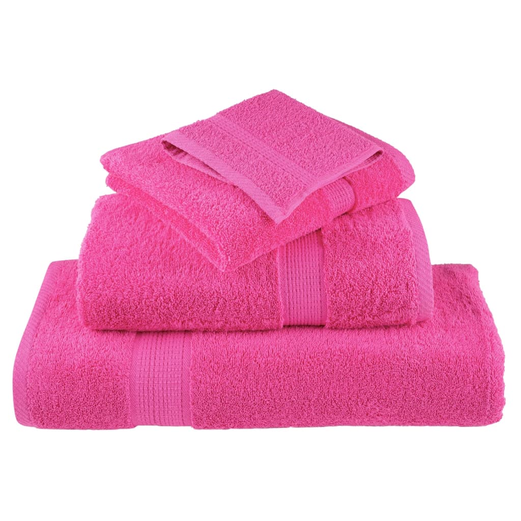 vidaXL Serviettes de sauna de qualité supérieure 2pcs rose 100% coton