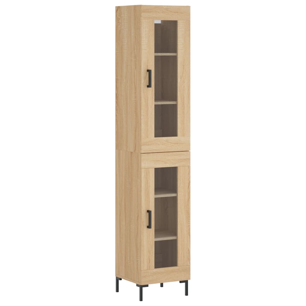 vidaXL Buffet haut Chêne sonoma 34,5x34x180 cm Bois d'ingénierie