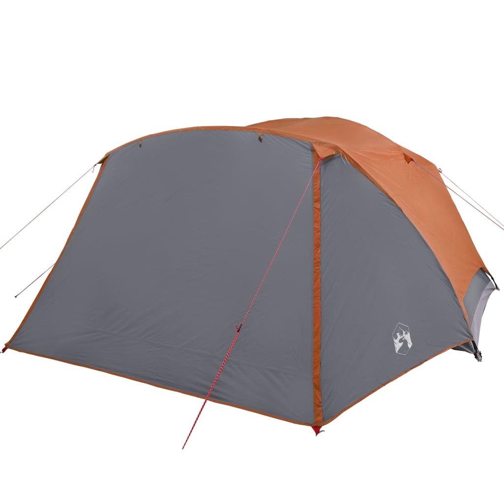 vidaXL Tente familiale et porche 6 personnes gris orange imperméable