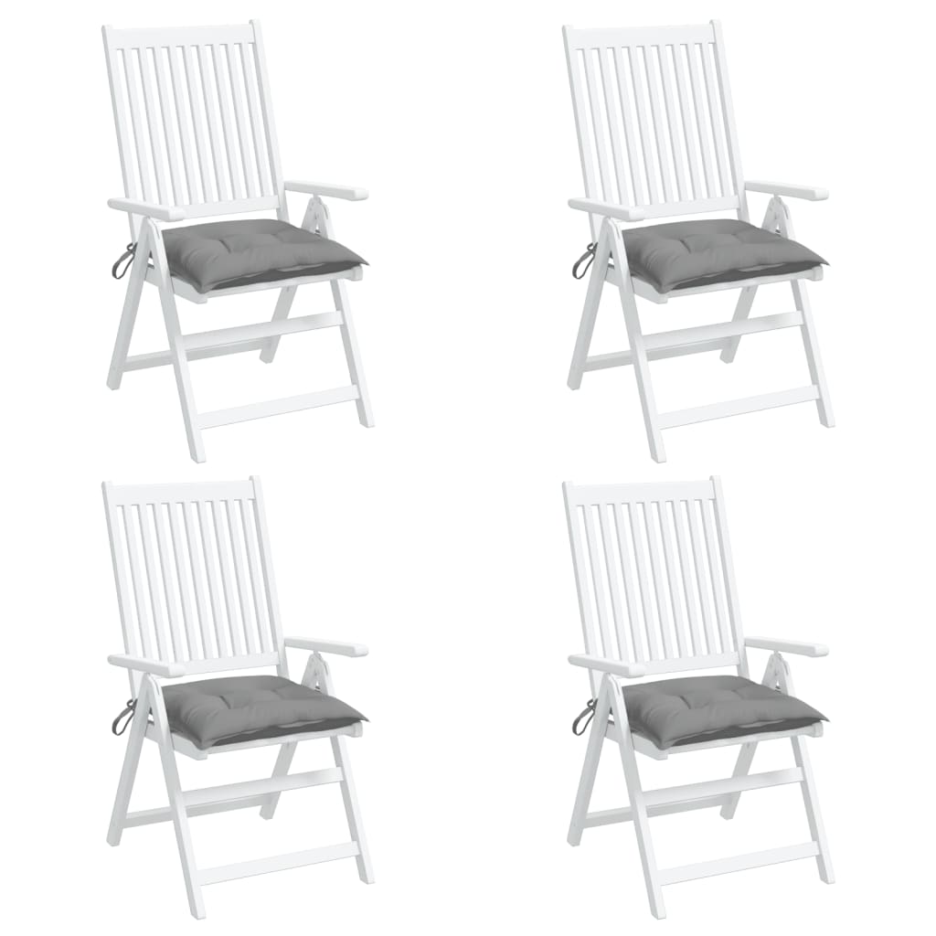 vidaXL Coussins de chaise lot de 4 gris 40x40x7 cm tissu oxford