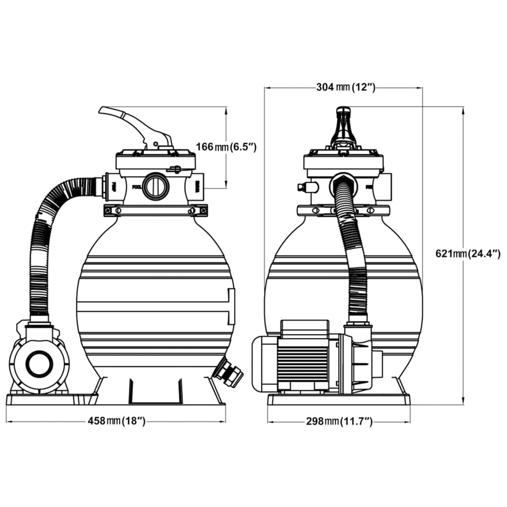 vidaXL Pompe à filtre à sable 400 W 11000 l/h