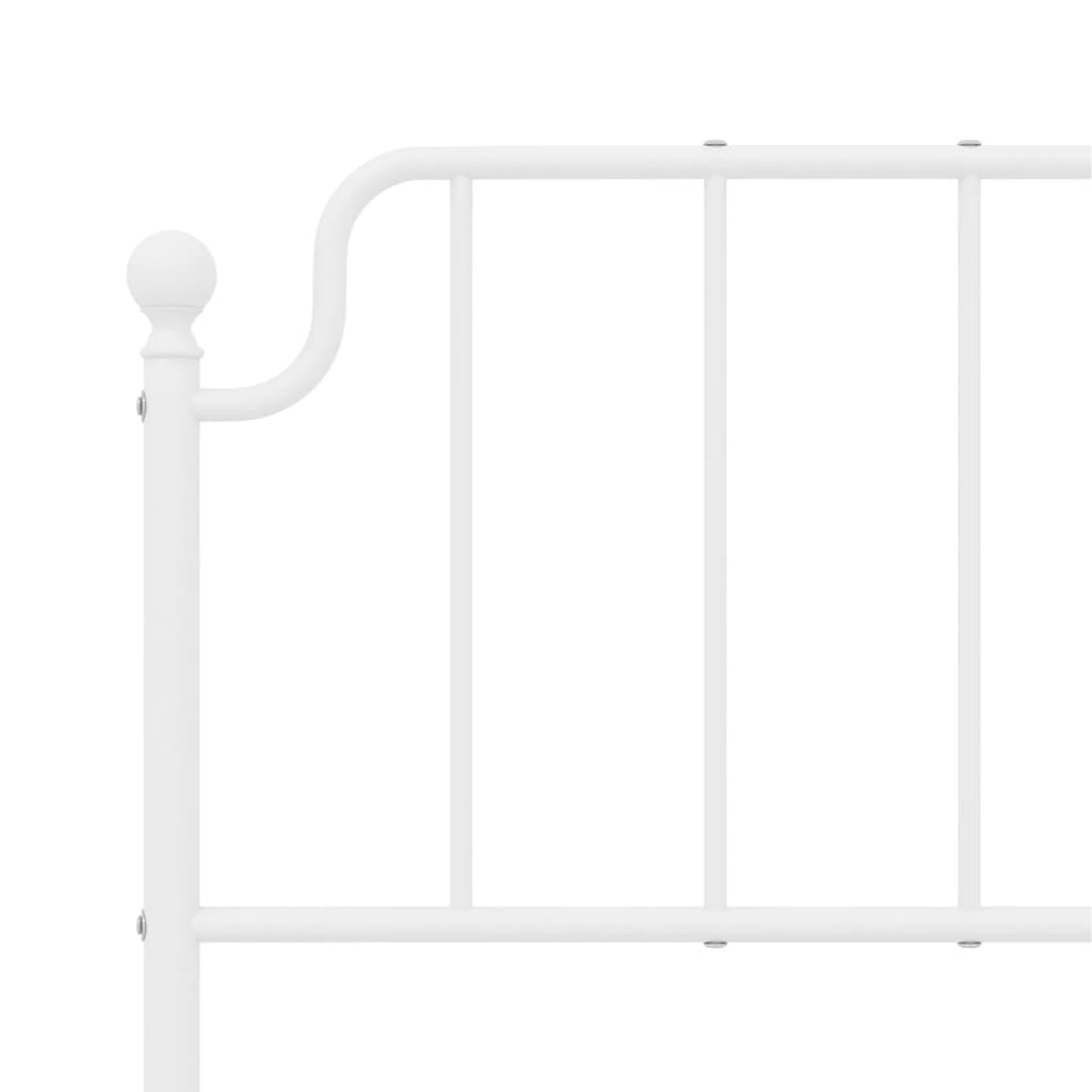 vidaXL Cadre de lit métal sans matelas et tête de lit blanc 135x190 cm