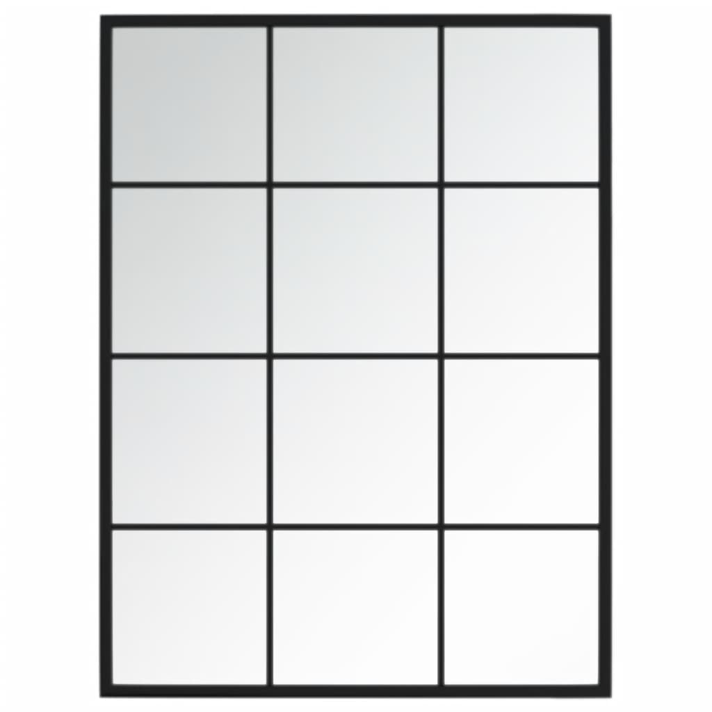 vidaXL Miroirs muraux 3 pcs noir 80x60 cm métal