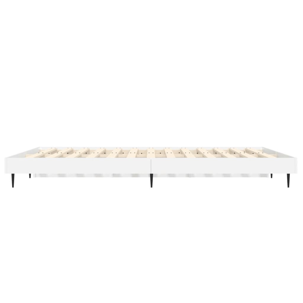 vidaXL Cadre de lit sans matelas blanc brillant 135x190 cm