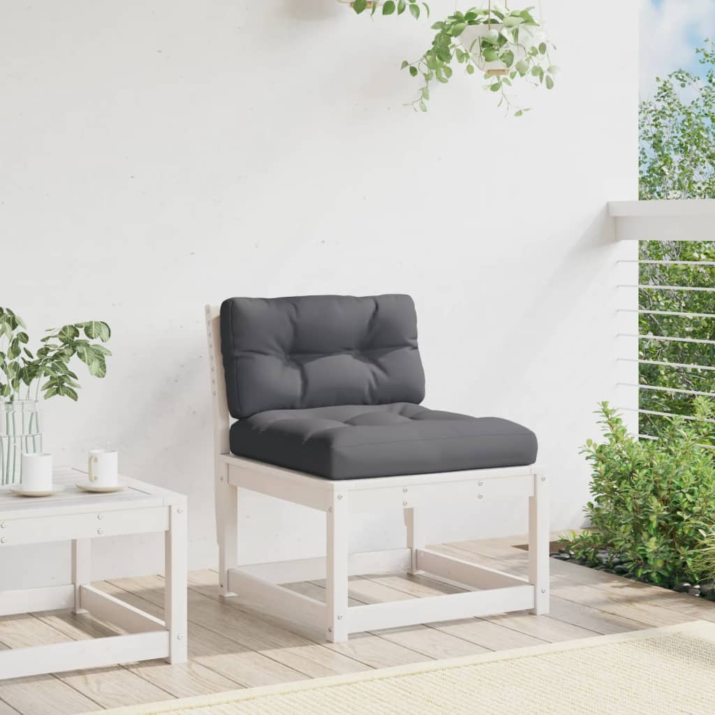 vidaXL Canapé de jardin avec coussins blanc bois de pin solide