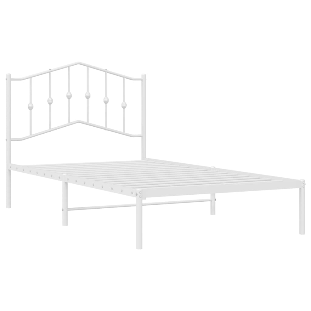 vidaXL Cadre de lit métal sans matelas et tête de lit blanc 100x190 cm