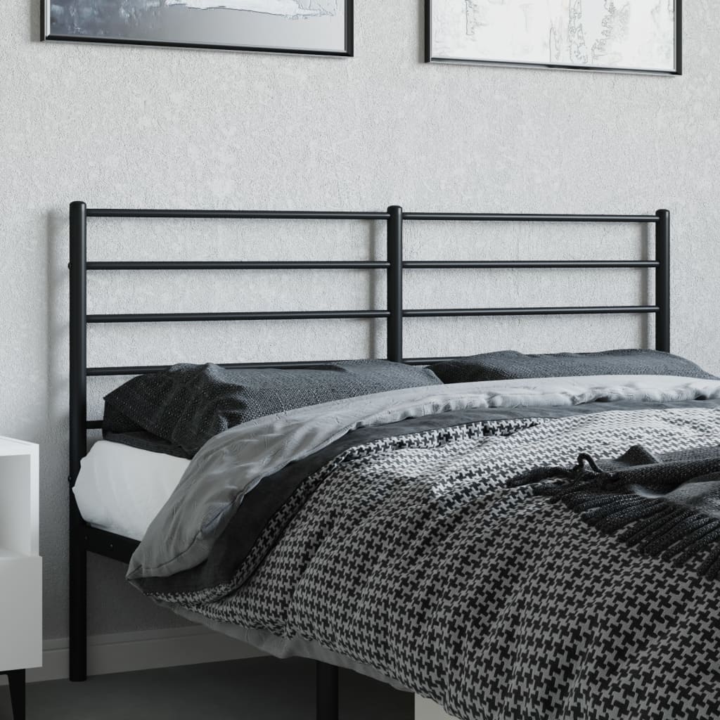 vidaXL Tête de lit métal noir 135 cm