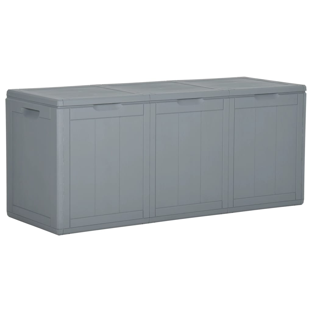 vidaXL Boîte de rangement de jardin 270 L Gris PP Rotin