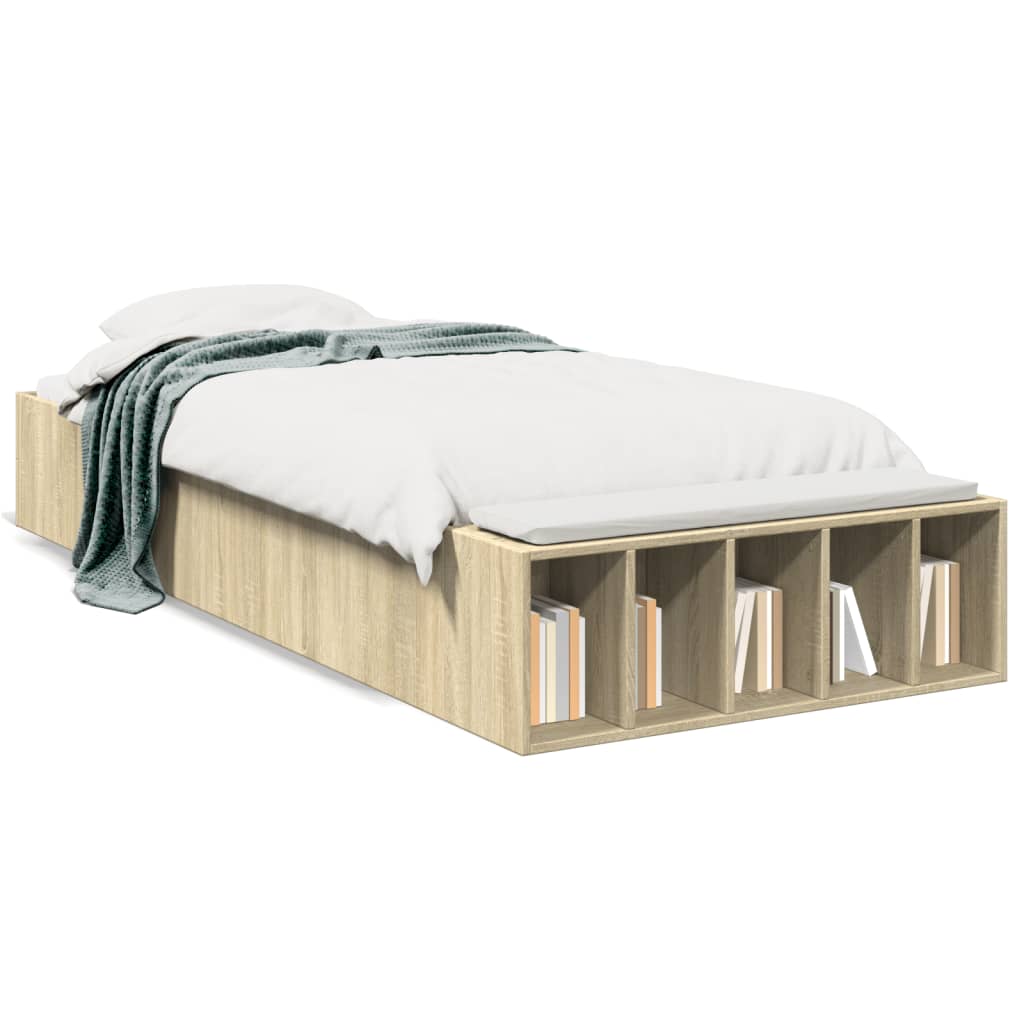 vidaXL Cadre de lit sans matelas chêne sonoma 75x190 cm