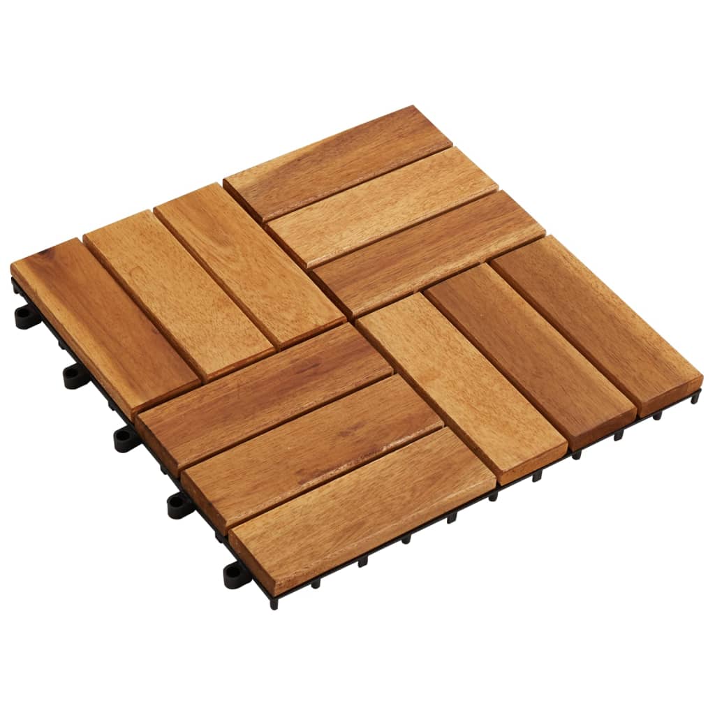 Kit tuiles de plancher en acacia 30 x 30 cm 30 pcs