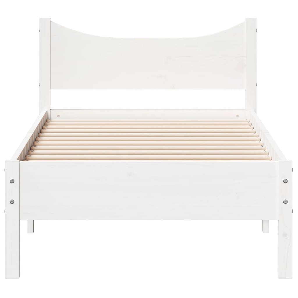 vidaXL Cadre de lit sans matelas blanc 75x190 cm bois de pin massif