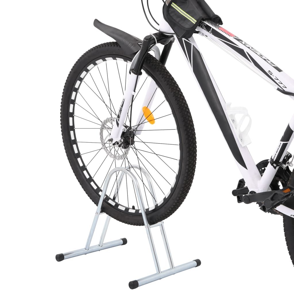 vidaXL Support de vélo au sol autoportant pour 1 vélo acier galvanisé