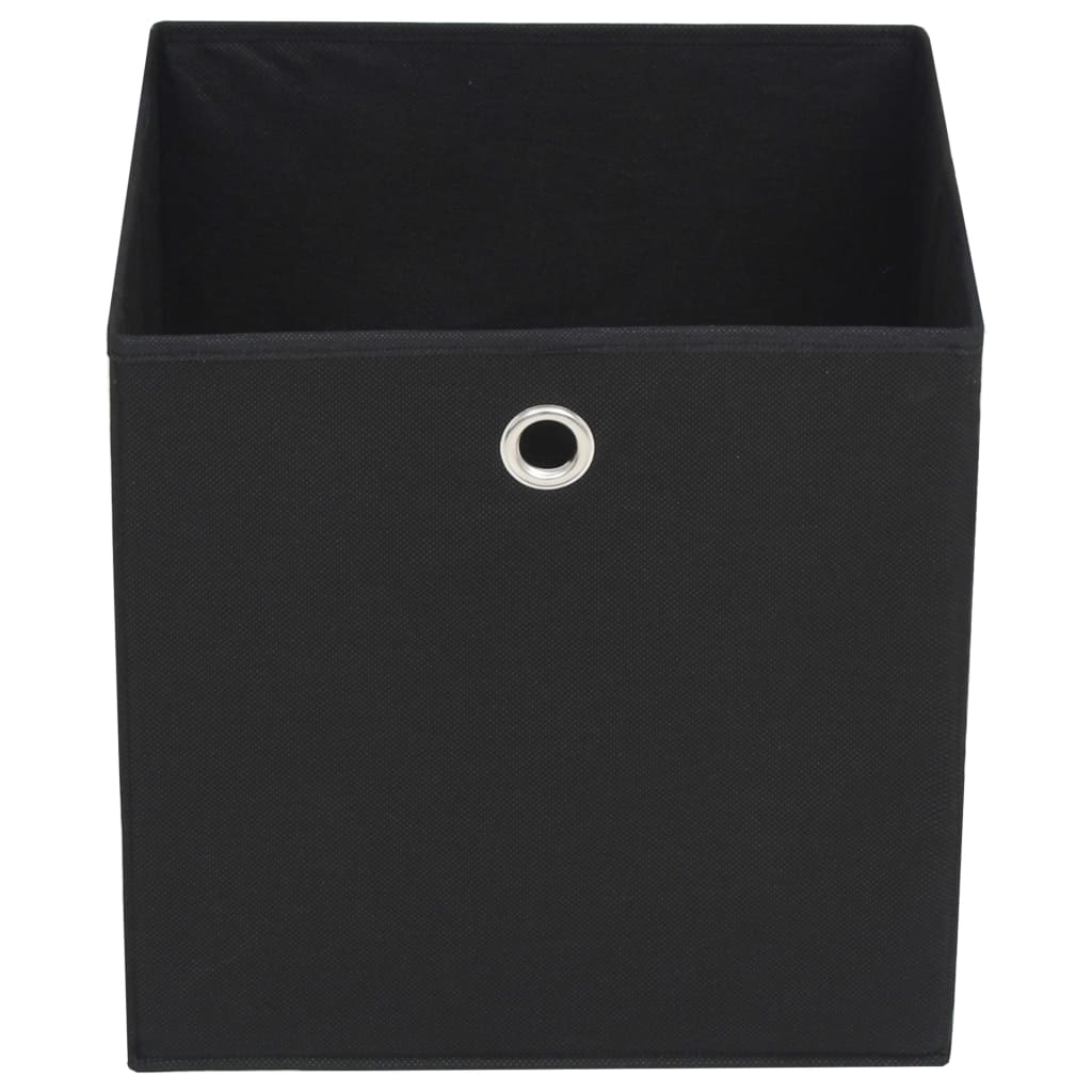 vidaXL Boîte de rangement 4 pcs Tissu non-tissé 32x32x32 cm Noir