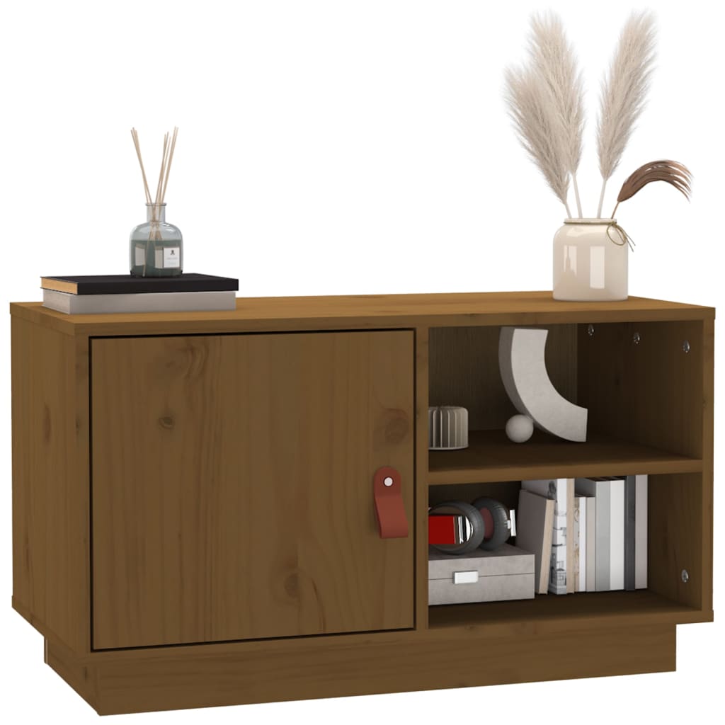 vidaXL Meuble TV Marron miel 70x34x40 cm Bois de pin massif