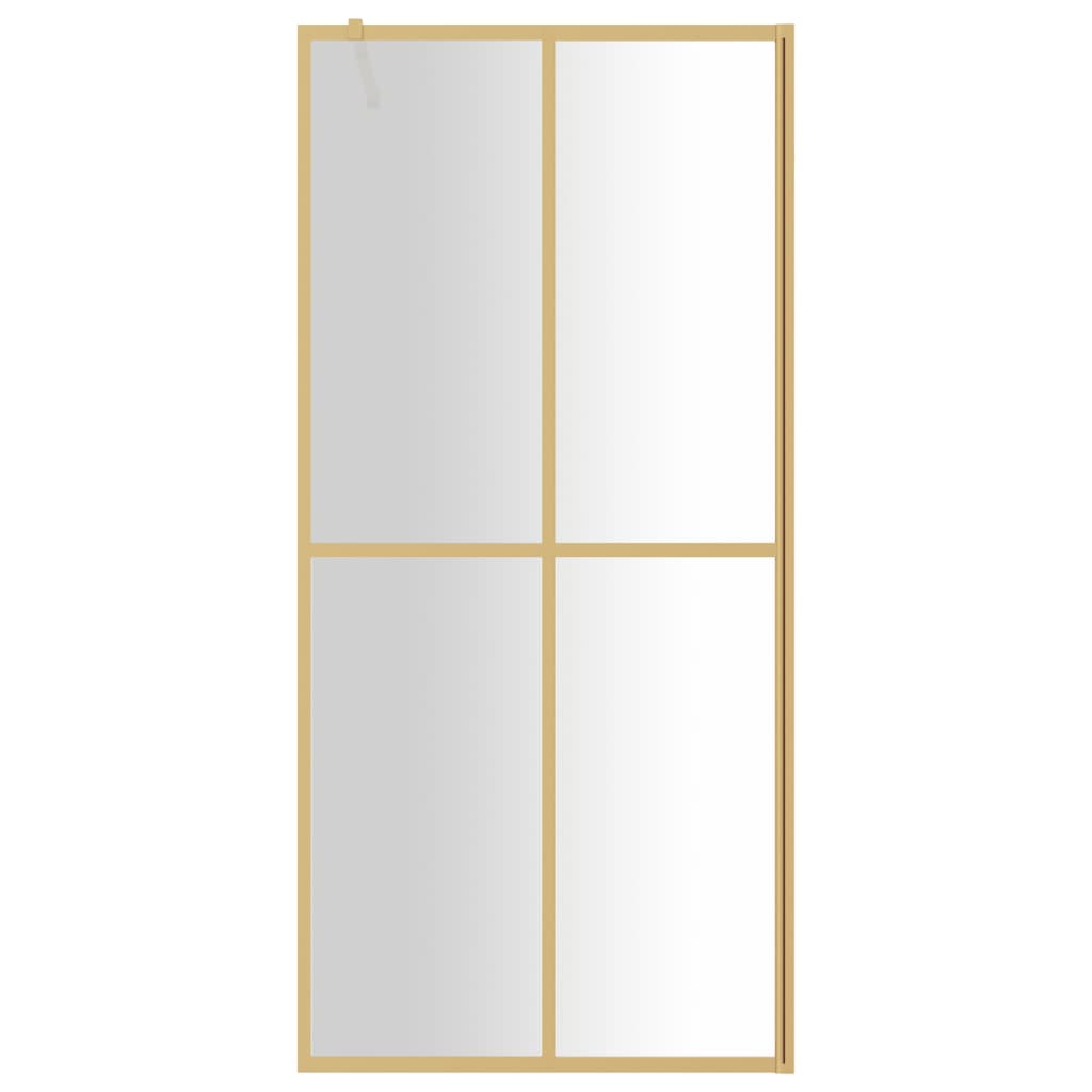 vidaXL Paroi de douche avec verre ESG transparent doré 80x195 cm