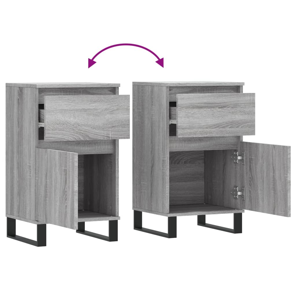 vidaXL Buffets 2 pcs sonoma gris 40x35x70 cm bois d'ingénierie